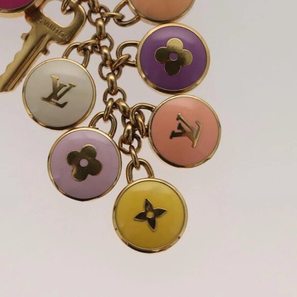 LOUIS VUITTON Monogram Porte Cles Pastille Key Holder Gold - Picture 4 of 14